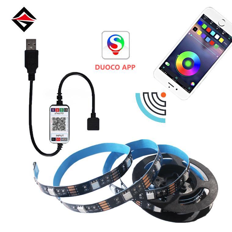 USB బ్లూటూత్ కంట్రోలర్ + RGB LED లైట్ స్ట్రిప్ 1M సెట్